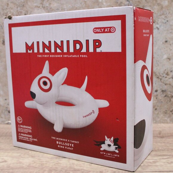 Limited Edition TARGET Collab MINNIDIP Bullseye Dog Mascot Pool Ring Float New - Picture 2 of 6